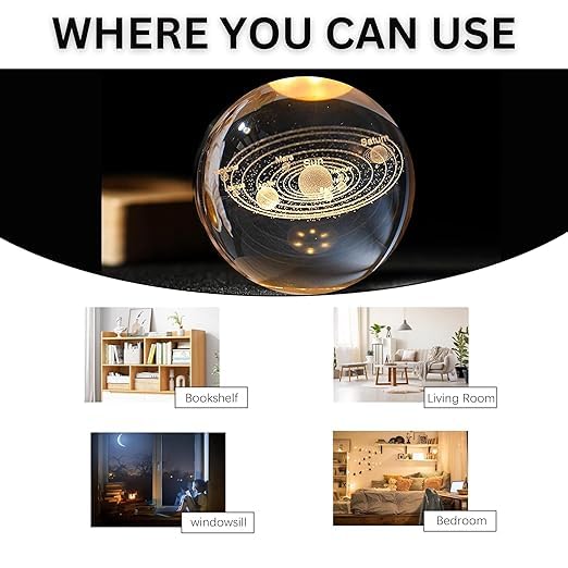 3D Galaxy Crystal Ball Night Lights for Kids| pack of 1